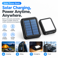 Batterie Externe Solaire Compacte 10000mAh avec Rétroéclairage et Câble, Chargeur Mobile Personnalisable en Gros