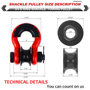 Tùy Chỉnh Chúng Tôi Loại Mạ Kẽm Kích Thước Nhỏ Màu Đen Mờ Sơn Rigging Còng <span class=keywords><strong>Snatch</strong></span> Ròng Rọc Khối Bánh Xe Kit Còng Khối Dây Đeo - Product Image 6