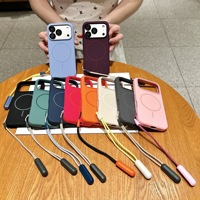 Coque de téléphone en silicone antichoc magnétique mate avec protection d'objectif, béquille et dragonne pour iPhone 18 Pro 18 Pro Max