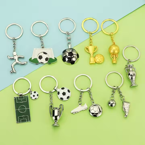 Fashionable 3d World Champion Metal Keychain Sports Gift Mini Football European Cup Trophy Keychain