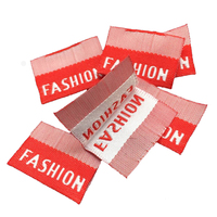 Étiquettes tissées pour vêtements, personnalisées, de marque de créateur factice, découpées au laser, à bord net, avec adhésif intérieur, thermocollantes, pour t-shirt