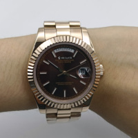 Montre mécanique automatique à date et jour Miyota8285 avec bracelet en acier inoxydable lumineux pour homme, best-seller