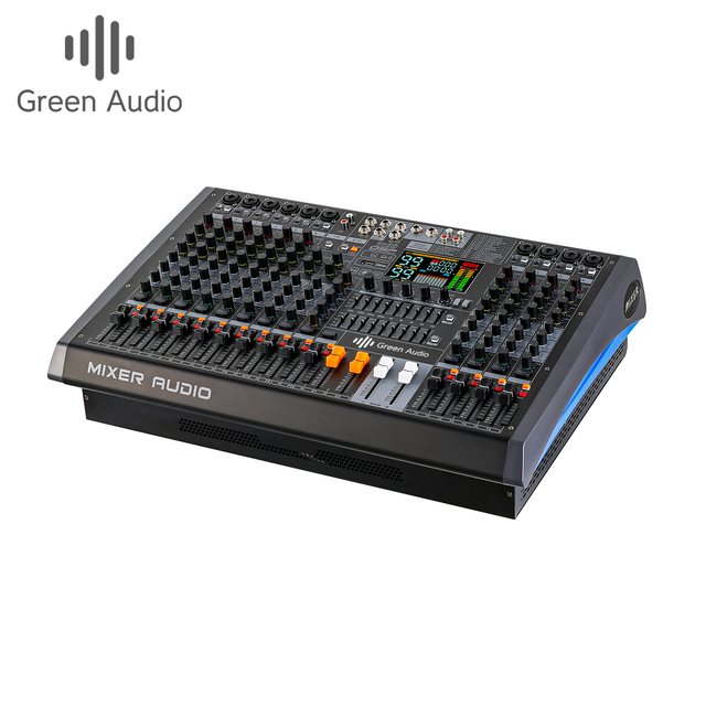 GAX-HLG14P Professional Audio 14 Channel Power Mixer Amplifier 350Wx2 (700W) 2-Group 99 DSP Effect Active Console USB Blueteeth