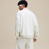 Sweat-shirt à col rond en coton 100% personnalisé, couleur unie, tendance, style polo, couche de base, haut à la mode pour homme