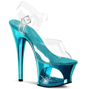 Sandales à talons aiguilles transparents pour femmes, plate-forme à gros talons, strass, <span class=keywords><strong>talon</strong></span> haut de 17 <span class=keywords><strong>Cm</strong></span>, style fermé, Sexy, été, 2022 - Product Image 3