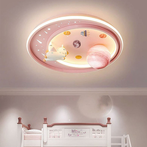 Morden 50cm dẫn ánh sáng trần cho trẻ em của phòng nghiên cứu 62W phim hoạt hình Phi Hành Gia chủ đề 3 màu sắc điều khiển từ xa phòng ngủ đèn trần - Product Image 5
