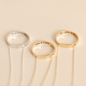 Yeni Sınır Ötesi Moda Yuvarlak Halka Kolye, Sade Paslanmaz Çelik İç Halka, Özelleştirilebilir İçerik, Unisex Köprücük Kemiği Zinciri - Product Image 3