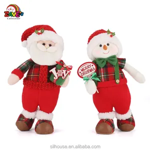Zaves 14-in Standing Santa Snowman in Red Coat Holding GIfts Christmas Holiday Indoor Modern Decoration
