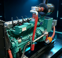 Groupe électrogène à gaz série R 60 kW à châssis ouvert, démarrage automatique, démarrage à distance, 400 V/230 V 50/60 Hz