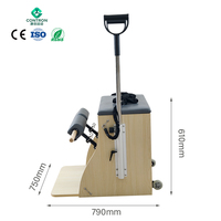 Chaise de Pilates Wunda en bois avec logo personnalisé, design à pédale fendue, équipement portable pour entraînement de force du tronc à domicile et en studio, vente chaude 2026