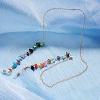 Chaîne de lunettes en métal plaqué épais avec cordon de masque en forme de O et coquille de pierre, marque M&K, écologique, faite à la main, 72 cm, pour lunettes de soleil