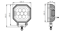 Lampe de travail COMBO haute puissance 35W, robuste, avec clignotants d'avertissement R65 pour camion, boîtier en aluminium