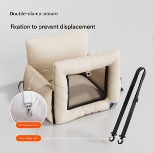 Cama de Carro e Cama de Viagem 2 em 1 para Cães com Couro PU Impermeável e Janela de Malha para Cães e Gatos Pequenos, Almofada Lavável - Product Image 5