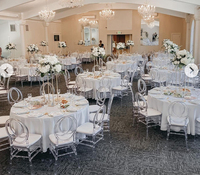 Chaises Chiavari en résine transparente pour mariage, chaises Chiavari modernes en plastique empilables pour événements et banquets