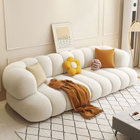 Canapé modulaire en velours crème luxueux, doux comme un nuage, moderne et populaire pour salon, villa, maison, ensemble de meubles rembourrés
