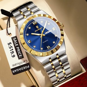 Montre-bracelet pour homme Poedagar 872, quartz, date et jour, étanche, lumineuse, en acier inoxydable - Product Image 2