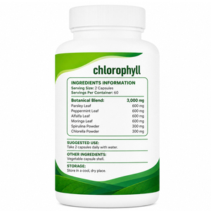Capsules de chlorophylle biologique, compléments alimentaires antioxydants pour la beauté, végétaliens, sans gluten, pour adultes, 60 capsules, faible teneur en matières grasses - Product Image 6