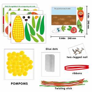 Kit d'activités créatives multifonctionnel pour enfants : Panier alimentaire DIY, thème légumes, cadeaux d'artisanat, kit d'artisanat fabuleux - Product Image 3