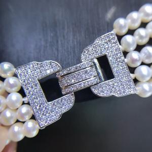 Collier en perles d'eau douce baroques avec boucle en métal de style européen américain, tendance, en gros, produits finis - Product Image 3