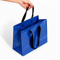 Sacs en papier de luxe haut de gamme avec poignées pour chaussures et vêtements, emballage cadeau écologique pour boutiques, motif personnalisé doré