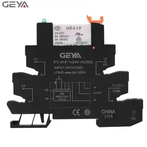 GEYA FY-41F-1 AC/DC12V יחיד ערוץ ממסר מודול 12V או 24V AC DC ממסר לוח Slim Dinrail ממסר