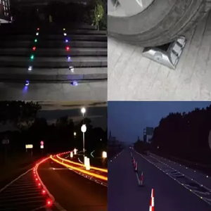 Dissuasore Stradale <span class=keywords><strong>a</strong></span> LED Solare in Alluminio Impermeabile IP68 con Riflettore Bianco <span class=keywords><strong>a</strong></span> Occhio di Gatto per Segnalazione Pavimentazione - Product Image 6