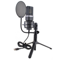 Kit de microphone à condensateur USB filaire avec trépied, suppression du bruit pour conférence, léger, cardioïde, 20Hz-20kHz, 48KHz/16bit, modèle X1