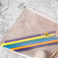 Pochette à boutons holographique en PVC avec impression personnalisée, sac transparent holographique avec fermeture éclair, pochette zippée