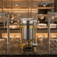 Chauffe-soupe Orix en acier inoxydable 201, argenté, or rose et semi-doré, alimenté à l'alcool, équipement de restauration pour service de buffet