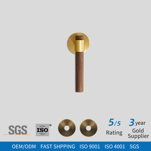 Manijas de Puerta de Latón con Palanca de Madera de Nogal, Juego de Puertas Interiores H59, Color Personalizado, Logotipo, Embalaje, <span class=keywords><strong>50</strong></span> Piezas MOQ, Fábrica OEM ODM ISO SGS - Product Image 1