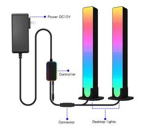 Barres lumineuses LED intelligentes, barre lumineuse de jeu RGB Flow avec 19 modes de scène et modes de synchronisation musicale, lumières LED blanches et colorées pour la décoration de la pièce - Product Image 1