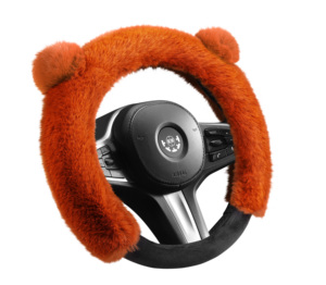 Protecteur de roue en peluche automatique pour femmes PVC caoutchouc Voant Voiture direction couverture de poignée de voiture conception sportive pour modèle Yaris et TT - Product Image 2