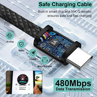 Cable de Datos Magnético USB C Portátil de 60w y 1M, Cable Magnético USB Tipo C Enrollable Automático Personalizado, Cargador de Carga Rápida