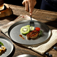 Assiette plate en acier inoxydable de style rétro, plateau de café pour desserts et gâteaux, durable et élégant, idéal pour la restauration