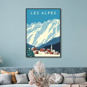 Les alpes nghệ thuật in Áp phích tường nghệ thuật trang trí nhà nước bản đồ du lịch Áp phích nhà văn phòng trang trí tường phòng ngủ phòng khách tác phẩm nghệ thuật