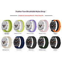 Bracelets en nylon respirant à effet plume pour Samsung Watch 8/9, 40 mm et 44 mm, bracelet sport en tissu élastique pour Samsung Watch 9