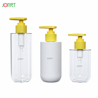 Set Botol Pompa Warna Senada dengan Pompa Duckbill dalam Warna Putih Bening, Hijau, dan Ungu Muda untuk Kemasan Sampo dan Sabun Mandi Grosir