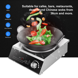 Table de cuisson à induction <span class=keywords><strong>électrique</strong></span> 3500W 220V haute puissance en acier inoxydable, plaque wok, modèle le plus vendu à l'exportation - Product Image 2