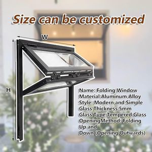 Ventana de Servicio Deslizante Plegable Vertical Insonorizada de Aluminio Moderno Fuxing, Personalizable, para Restaurantes - Product Image 2