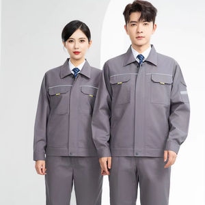 맞춤 로고 긴 소매 남여 공용 봄/가을 직원 유니폼 세트 반사 스트립 작업복 및 직원 유니폼 - Product Image 4