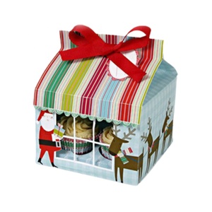 Biểu Tượng Tùy Chỉnh Gable Xử Lý Hộp Đám Cưới 2 4 6 Cup Bánh Bao Bì Giấy Cupcake Hộp Với Cửa Sổ Rõ Ràng - Product Image 4