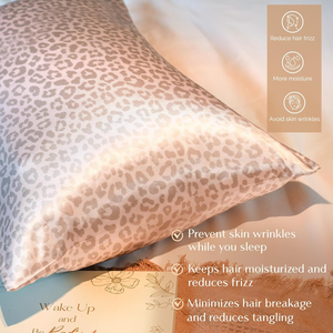 Fodere per cuscini in raso di poliestere personalizzate con logo, <span class=keywords><strong>stampa</strong></span> leopardata di lusso per uso domestico, tecnica di tessitura per hotel e spa - Product Image 2