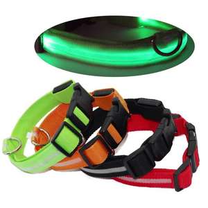 Luxuriöses elektronisches LED-Hunde halsband mit verstellbaren Blitzlicht ern Wiederauf ladbare reflektierende Nacht Anti-Lost für Hunde - Product Image 1