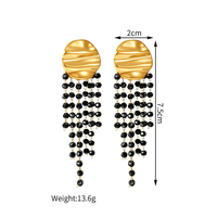 Nouvelles boucles d'oreilles pendantes longues en acier inoxydable avec perles et pompons, élégantes et luxueuses, pour femmes, idéales pour les banquets et les soirées.