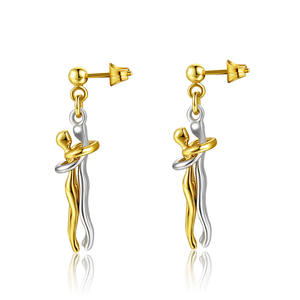 Orecchini per Coppie Placcati in Oro 18K in Acciaio Inossidabile per Uomo e Donna, Orecchini per Innamorati, Orecchini d'Amore per Coppie - Product Image 1