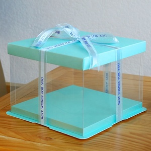 Food Grade Black Square Shape Gift Packaging Box Transparent Cake <b>Boxes</b> Design - Product Image 6