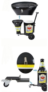Parrilla de Carbón Multifuncional de 54L con Cubo Térmico, Barbacoa Portátil con Ruedas y Carrito - Product Image 5