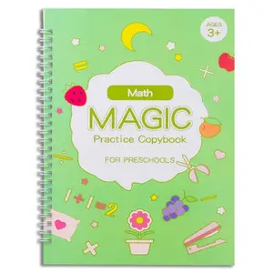 custom Large 4pcs/set reusable sank magic copy book writing groove with pen reusable for kids magic practice book