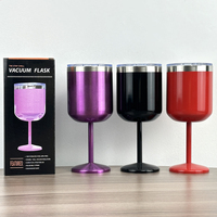Copa de Vino de Lujo de 550 ml, Doble Pared, Aislada al Vacío, de Acero Inoxidable, Irrompible, Dorada, para Set de Flautas, Personalizable, Libre de BPA