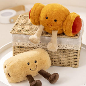 Porte-clés en peluche en forme de croissant de pain grillé de la série <span class=keywords><strong>J</strong></span> C, jouet porte-clés de la série pain - Product Image 2